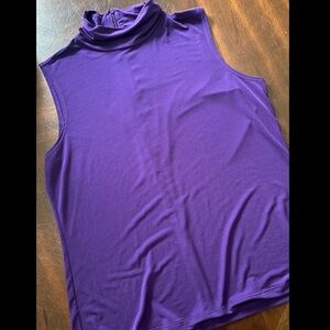 Laura Ashley Sleeveless Turtleneck Shell in Deep Purple